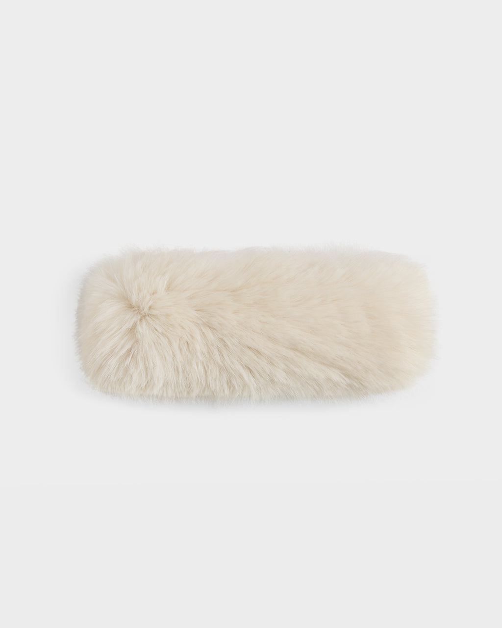 The Rudsak ARLETTE - 8425544 Vanilla is a cream-colored, fluffy women’s faux fur headband that brings cozy-chic style to any winter outfit, shown here against a plain white background.