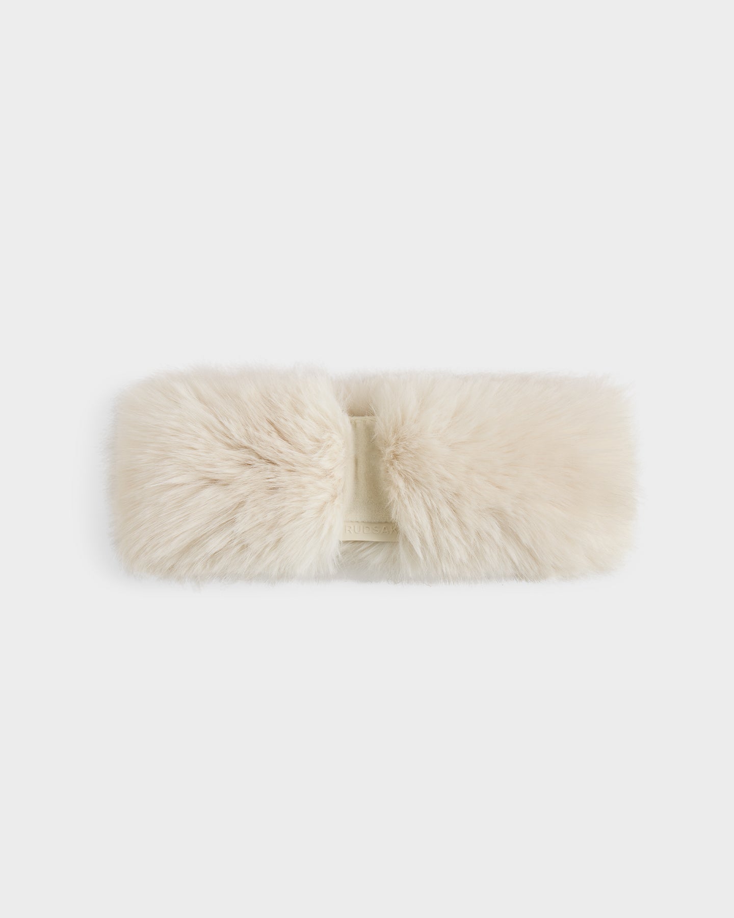 The ARLETTE - 8425544 Vanilla by Rudsak is a women’s cream-colored faux fur headband with a soft, fluffy texture, perfect for cozy-chic style, shown on a plain white background.