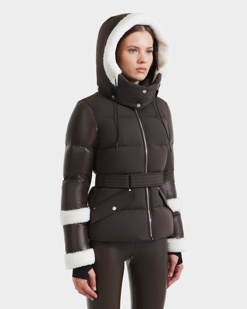 AUDREY Espresso Recycled Down Puffer Jacket | Stylish, Warm