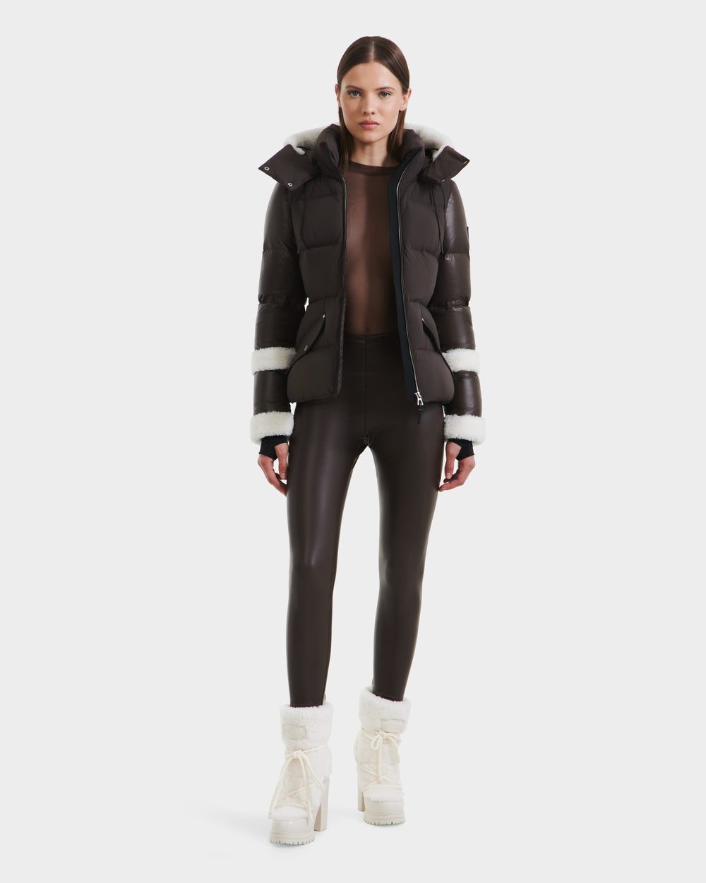 AUDREY Espresso Recycled Down Puffer Jacket | Stylish, Warm