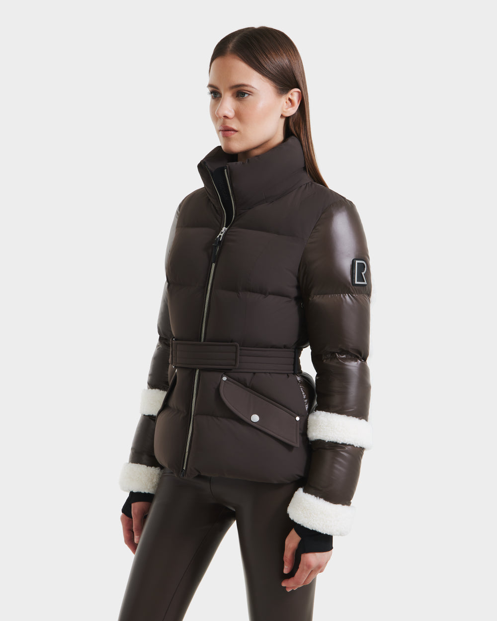AUDREY Espresso Recycled Down Puffer Jacket | Stylish, Warm AUDREY Espresso Recycled Down Puffer Jacket | Stylish, Warm