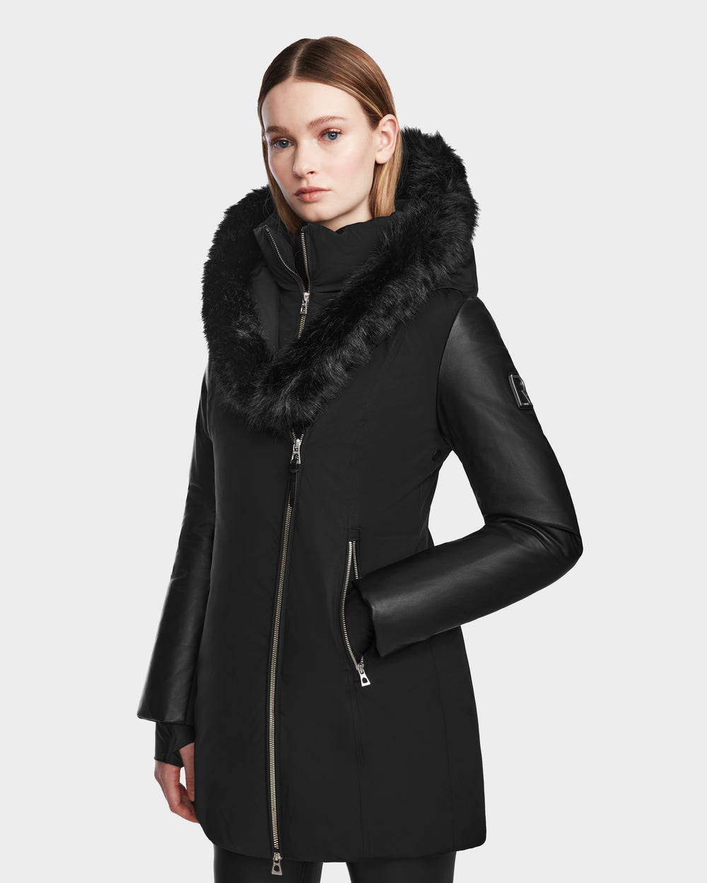 RUDSAK AURELLE Black Women's Down Parka - Chic Winter Warmth – Rudsak
