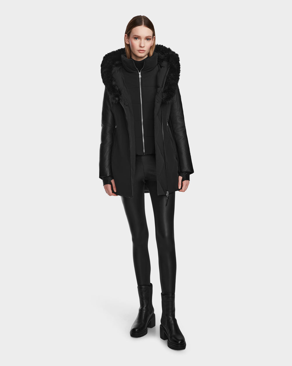 RUDSAK AURELLE Black Women's Down Parka - Chic Winter Warmth – Rudsak RUDSAK AURELLE Black Women's Down Parka - Chic Winter Warmth – Rudsak