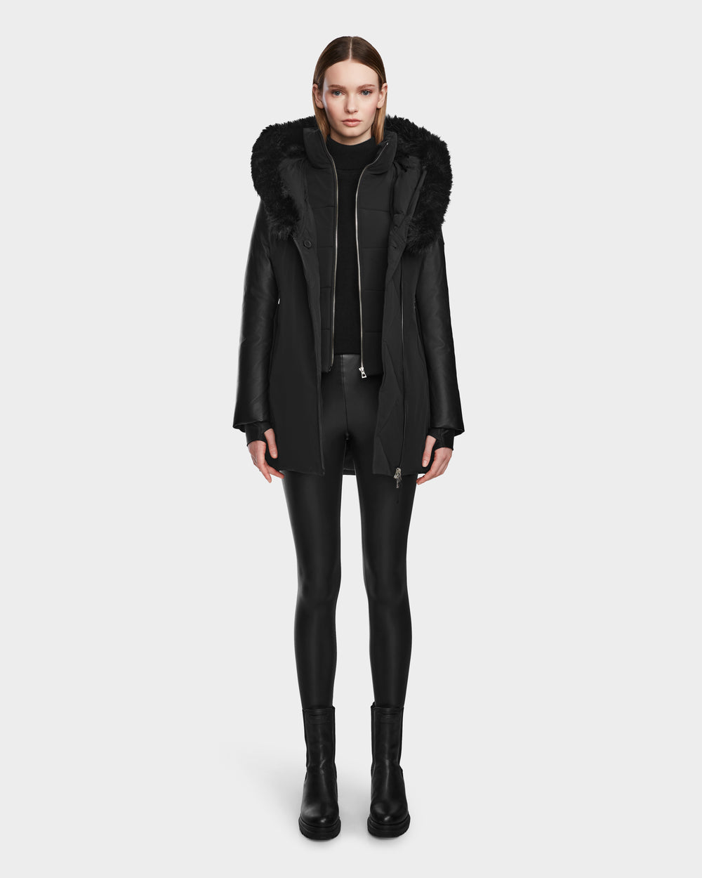 RUDSAK AURELLE Black Women's Down Parka - Chic Winter Warmth – Rudsak