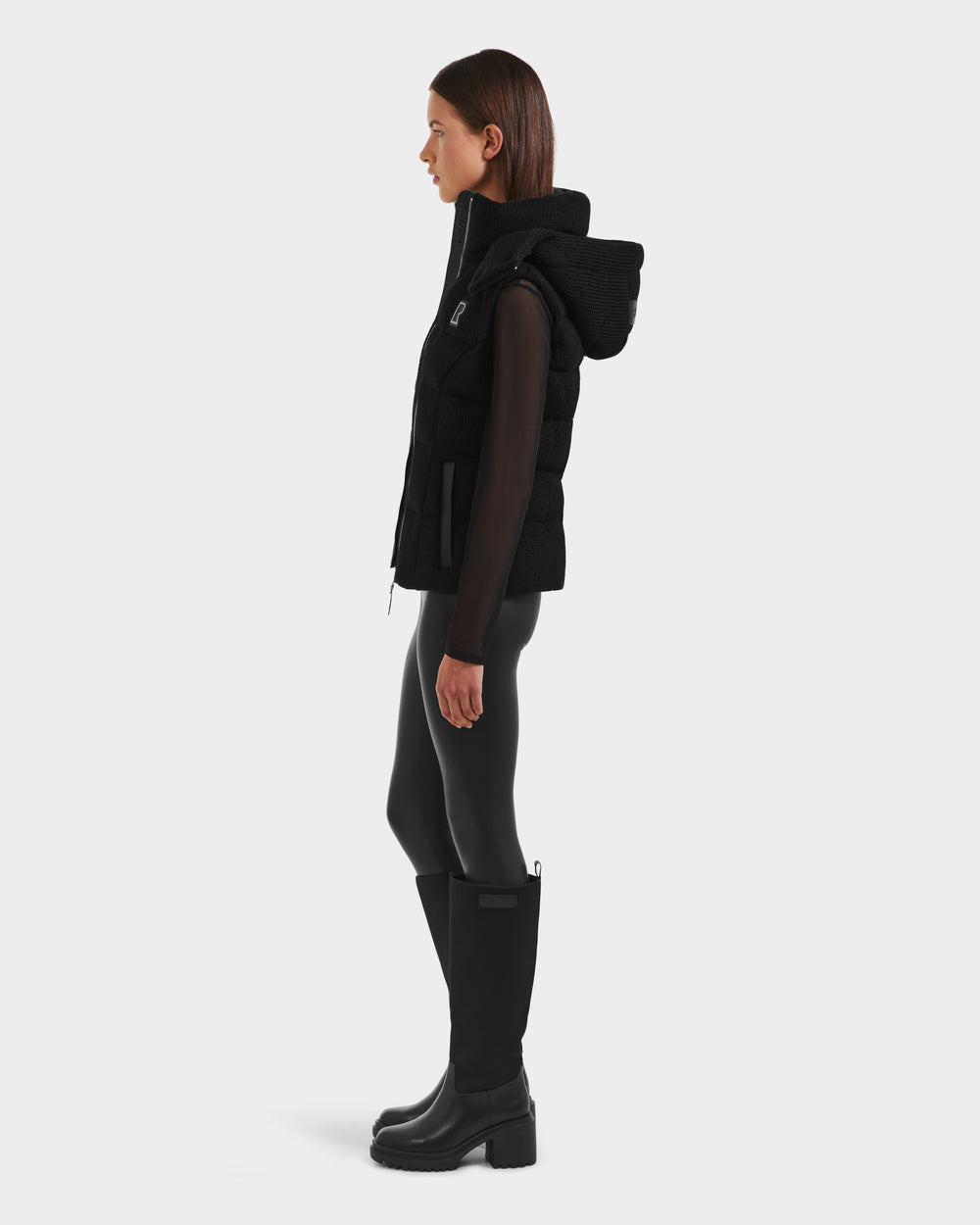 RUDSAK Cassidy Women's Black Down Vest | Wool-Blend, Removable