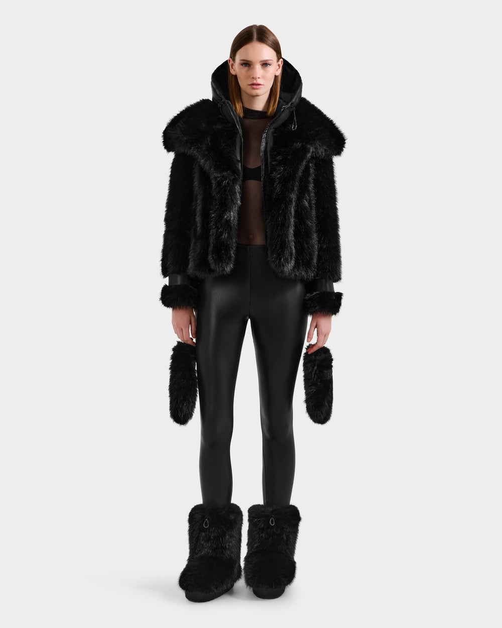 CHLOE Black Faux Fur Jacket | Luxurious Women's Outerwear – Rudsak