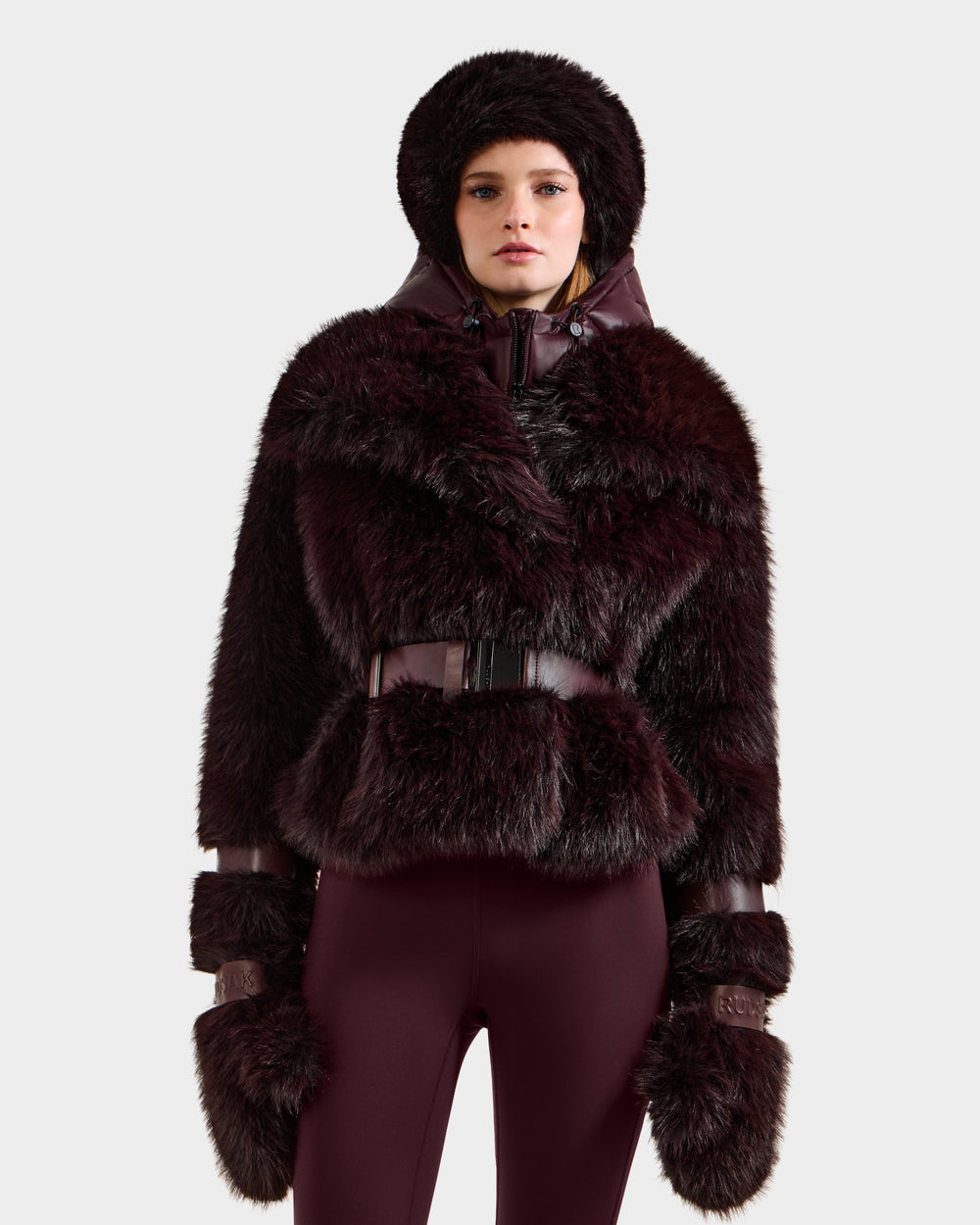 Luxurious CHLOE Faux Fur Jacket | RUDSAK Women's Bordeaux – Rudsak