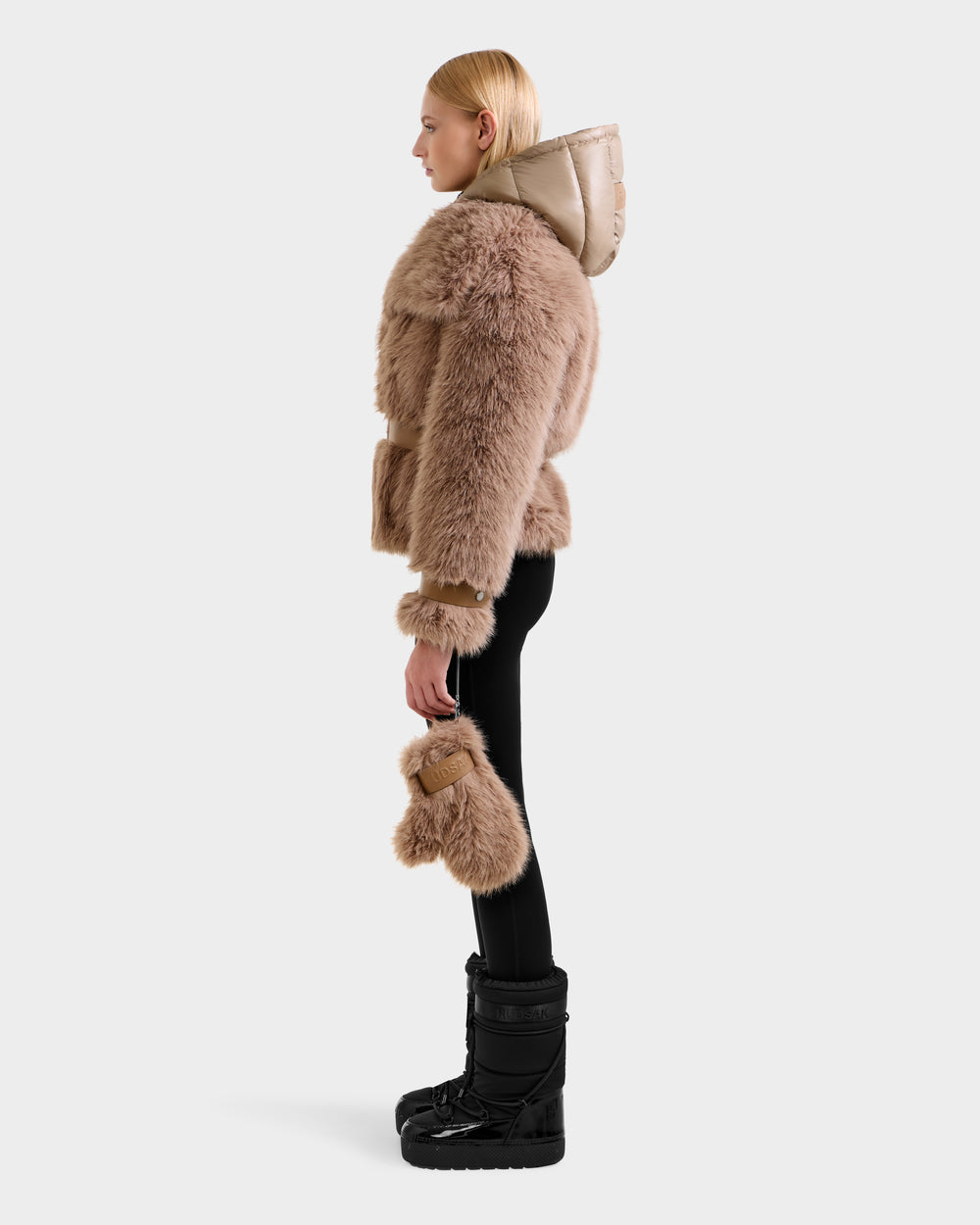 CHLOE Luxurious Faux Fur Jacket - Vegan Leather & Belt | RUDSAK