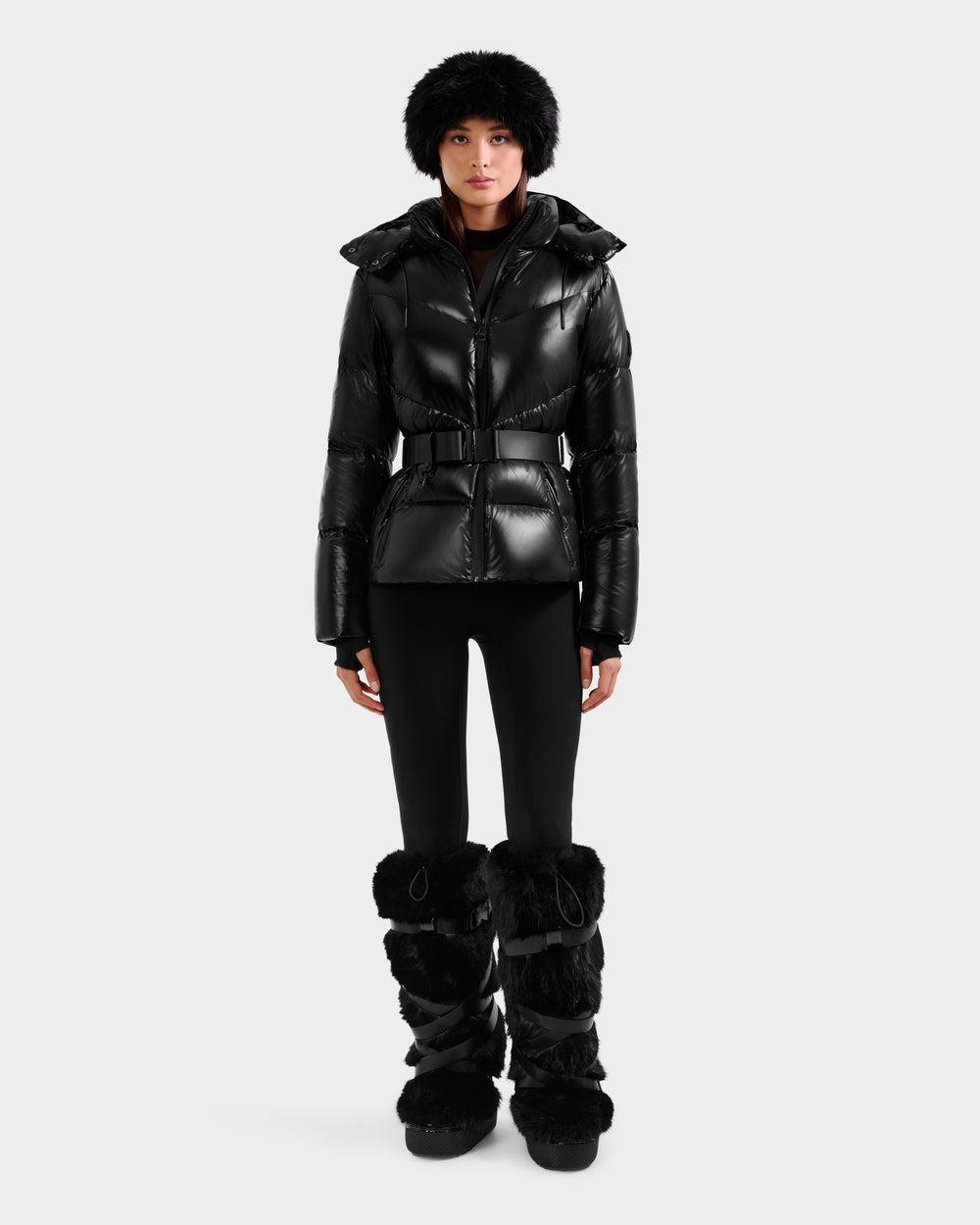 RUDSAK CHRISTELLE S Black Women's Glossy Down Puffer | Warm