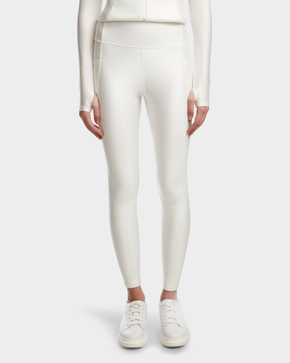 CLARE Women's Shiny Stretch Leggings - Sculpted, Figure-Flattering