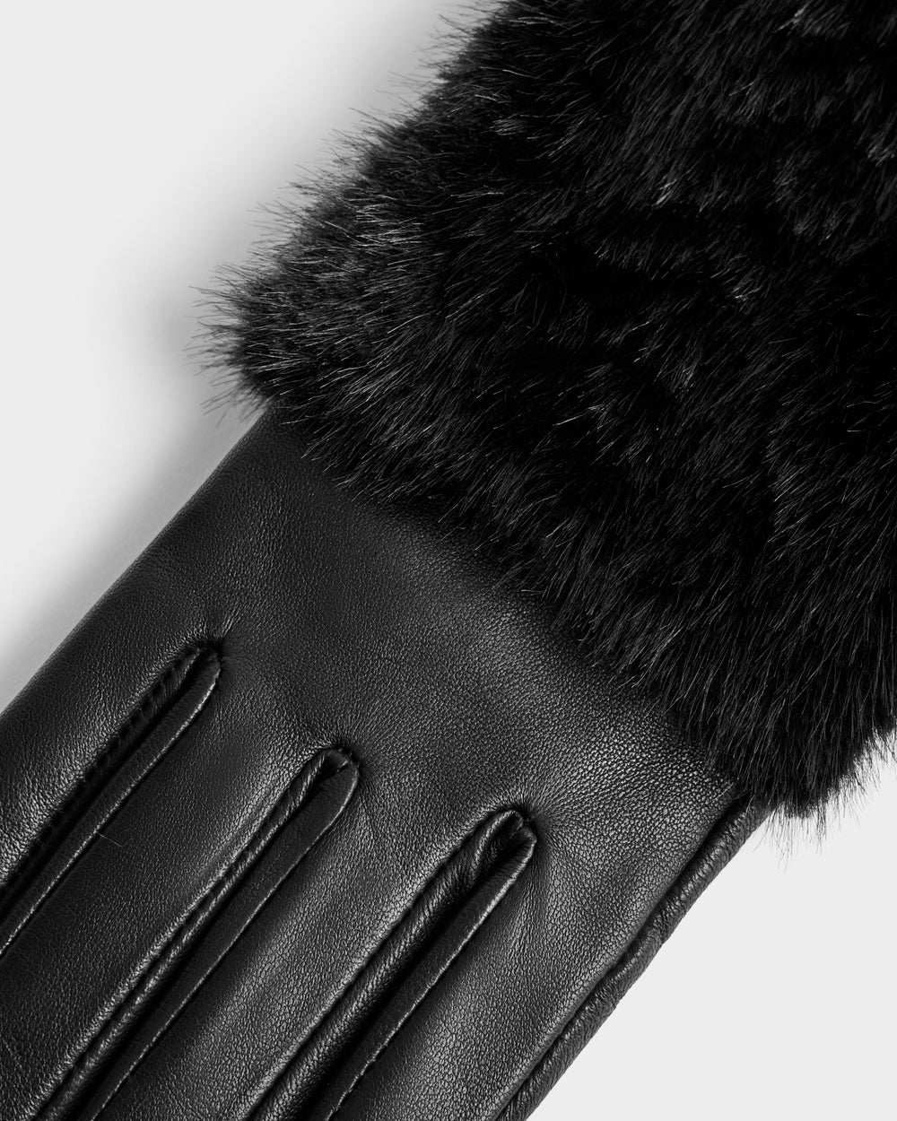RUDSAK COVE Black Leather Faux Fur Touchscreen Gloves | Luxe Style