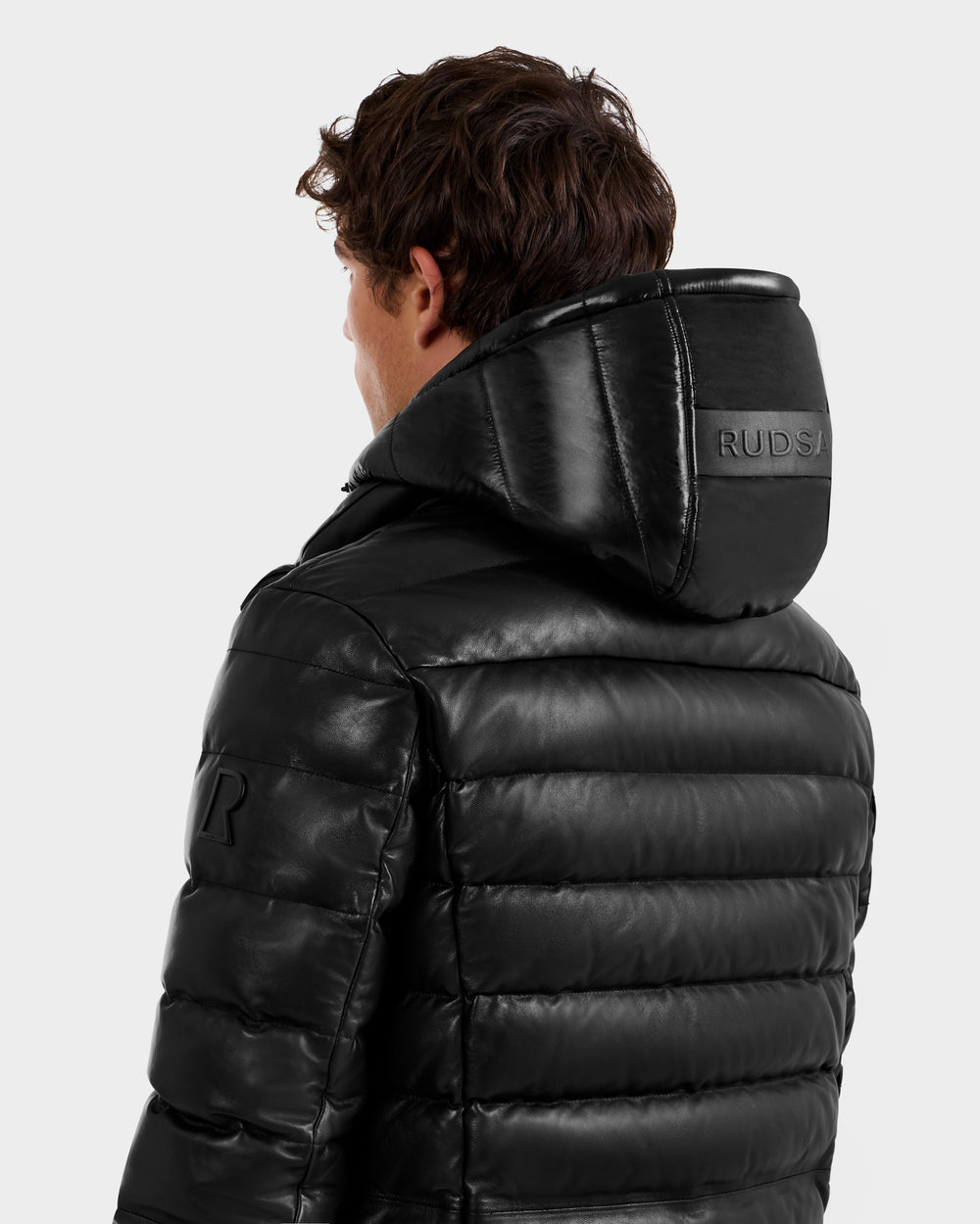 RUDSAK DRAVEN X Men's Black Leather Down Puffer Jacket – Rudsak