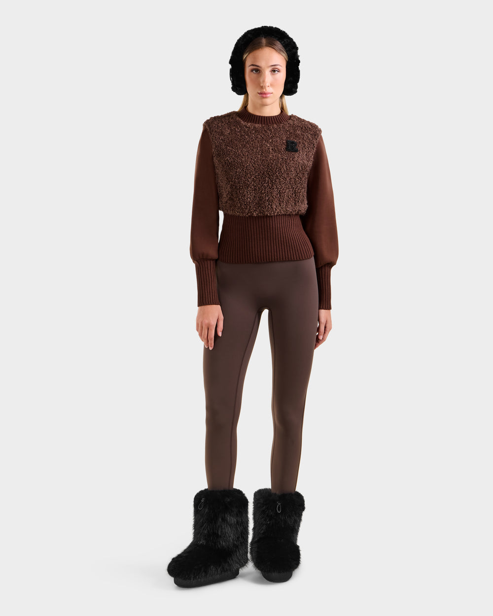 RUDSAK Florence Faux Fur Après-Ski Women's Top - Cozy Mocha