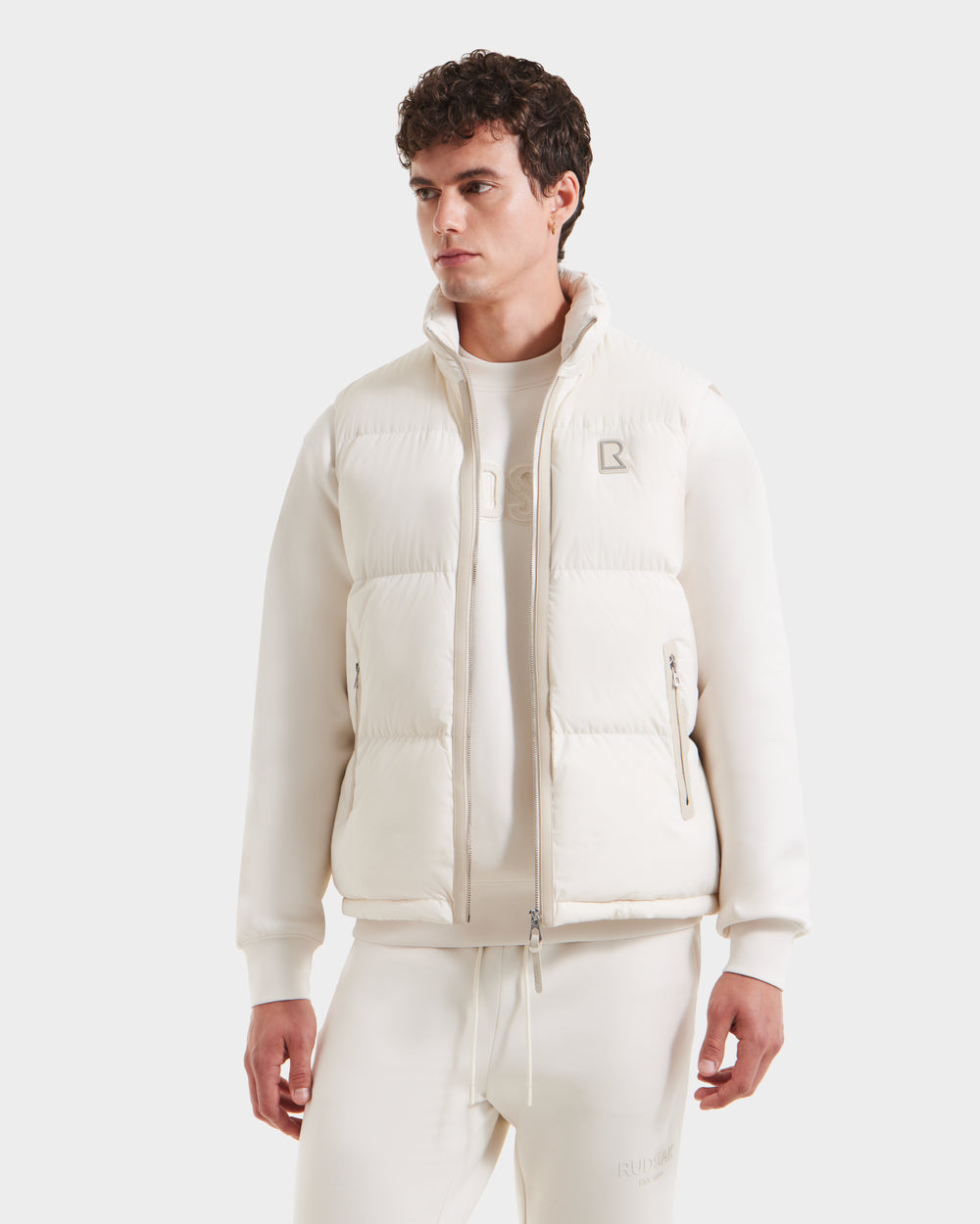 Deuxième Classe MY WHITE HOODIE VEST Terrain Fleece Vest - Winter White