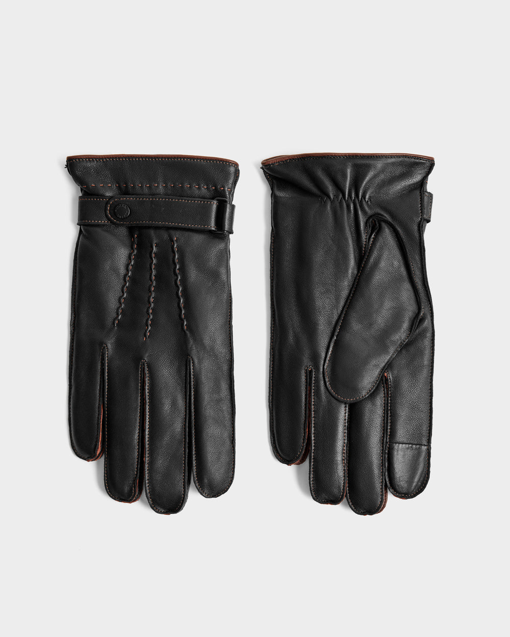 RUDSAK HARRY Men's Black Leather Touchscreen Gloves | Winter Style