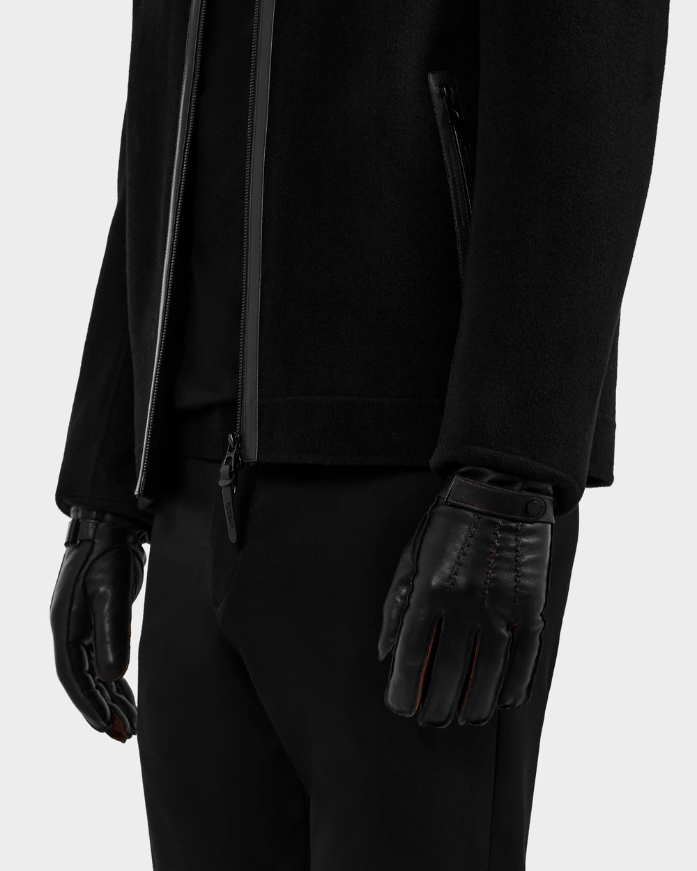RUDSAK HARRY Men's Black Leather Touchscreen Gloves | Winter Style