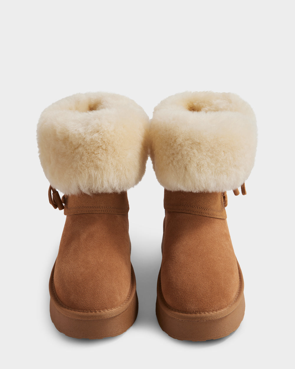 INESA RUDSAK Women's Tan Suede Platform Boots | Warmth & Comfort