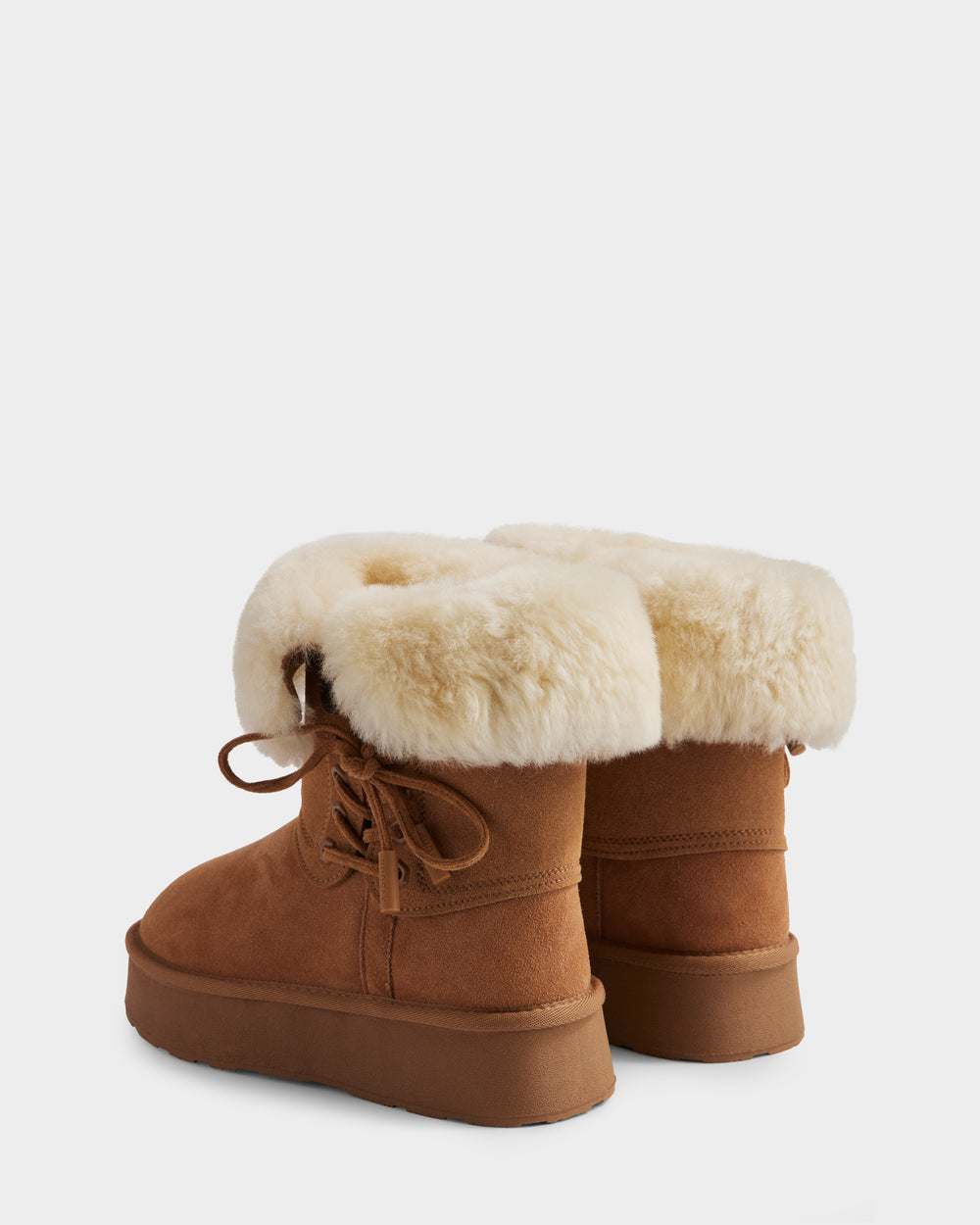 INESA RUDSAK Women's Tan Suede Platform Boots | Warmth & Comfort