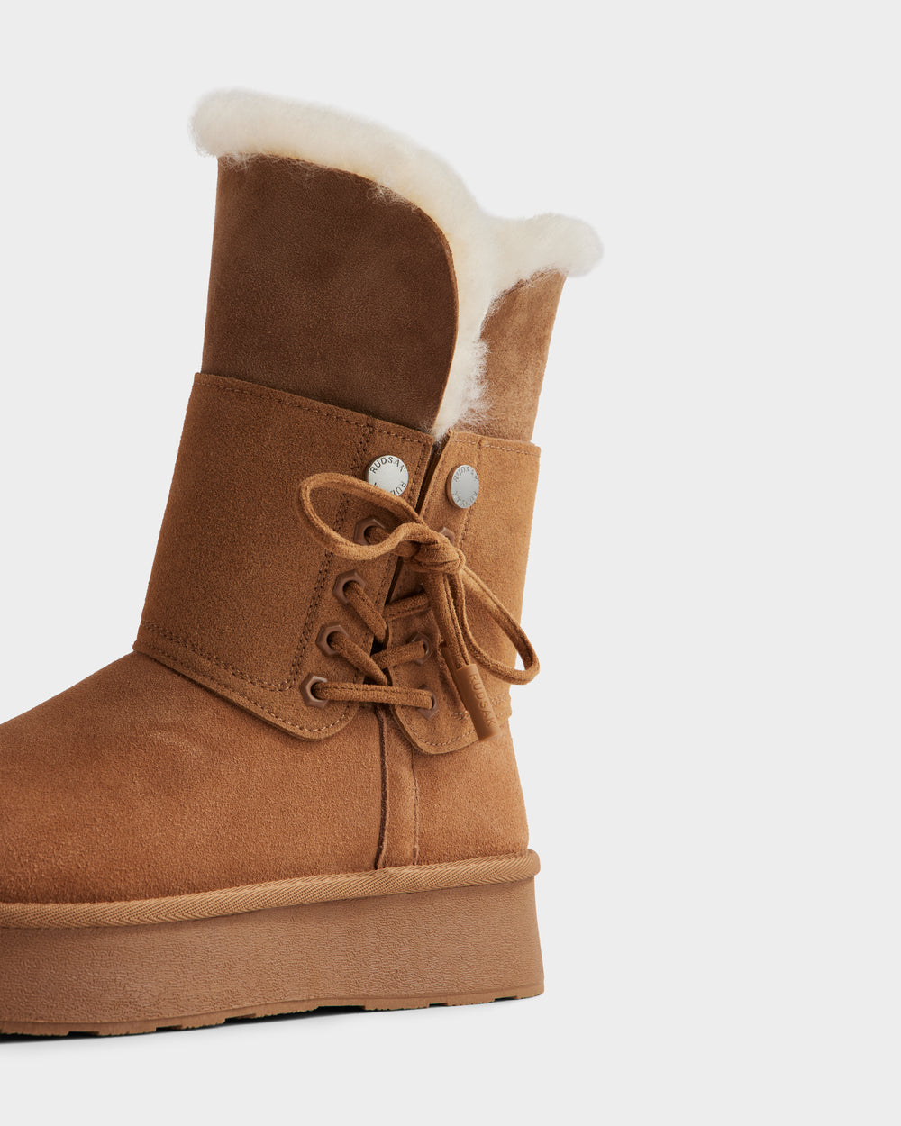 INESA RUDSAK Women's Tan Suede Platform Boots | Warmth & Comfort