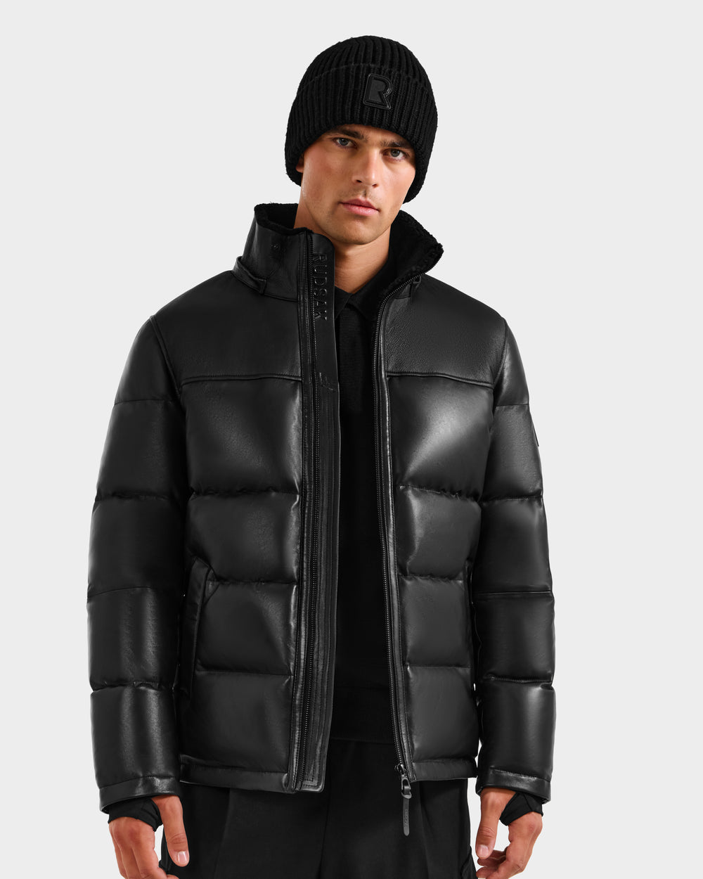 RUDSAK JAMESON Men's Quilted Leather Down Jacket | Urban Winter RUDSAK JAMESON Men's Quilted Leather Down Jacket | Urban Winter