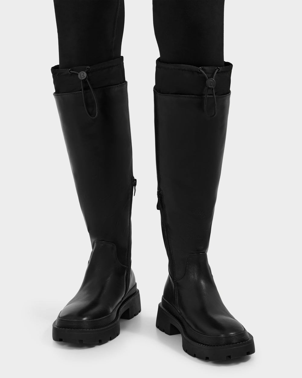RUDSAK KAROL Women's High Leather Boots - Chunky Sole & Grip – Rudsak