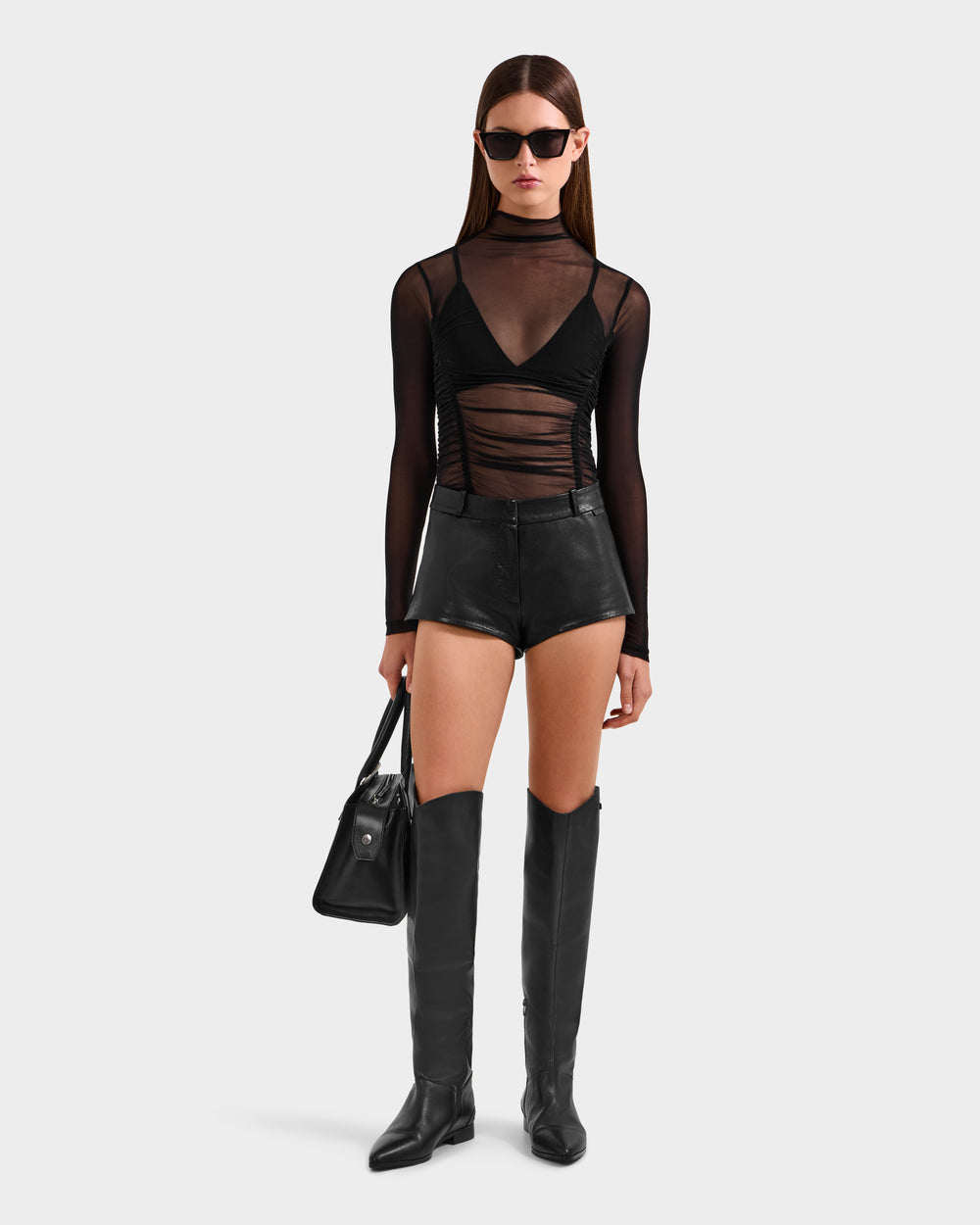 RUDSAK KENNEDY Women's Leather Hot Shorts Bold High-Rise Style Rudsak RUDSAK KENNEDY Women's Leather Hot Shorts Bold High-Rise Style Rudsak
