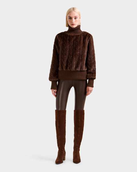 RUDSAK LAYLA F Women's Faux Fur Turtleneck | Cozy & Stylish – Rudsak