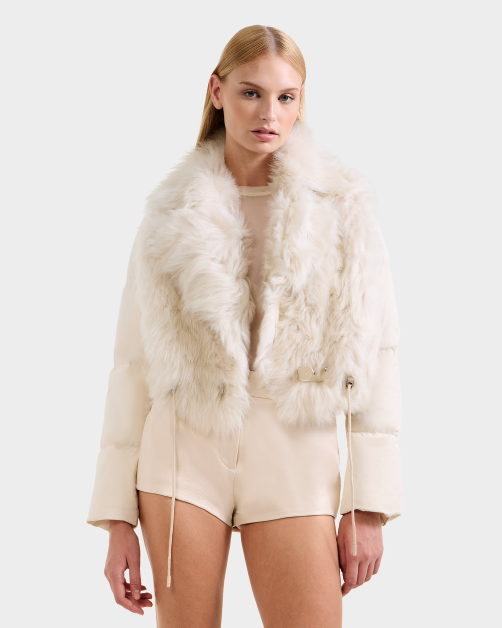 RUDSAK LILAH Women's Cropped Shearling Puffer Jacket | Warm Style