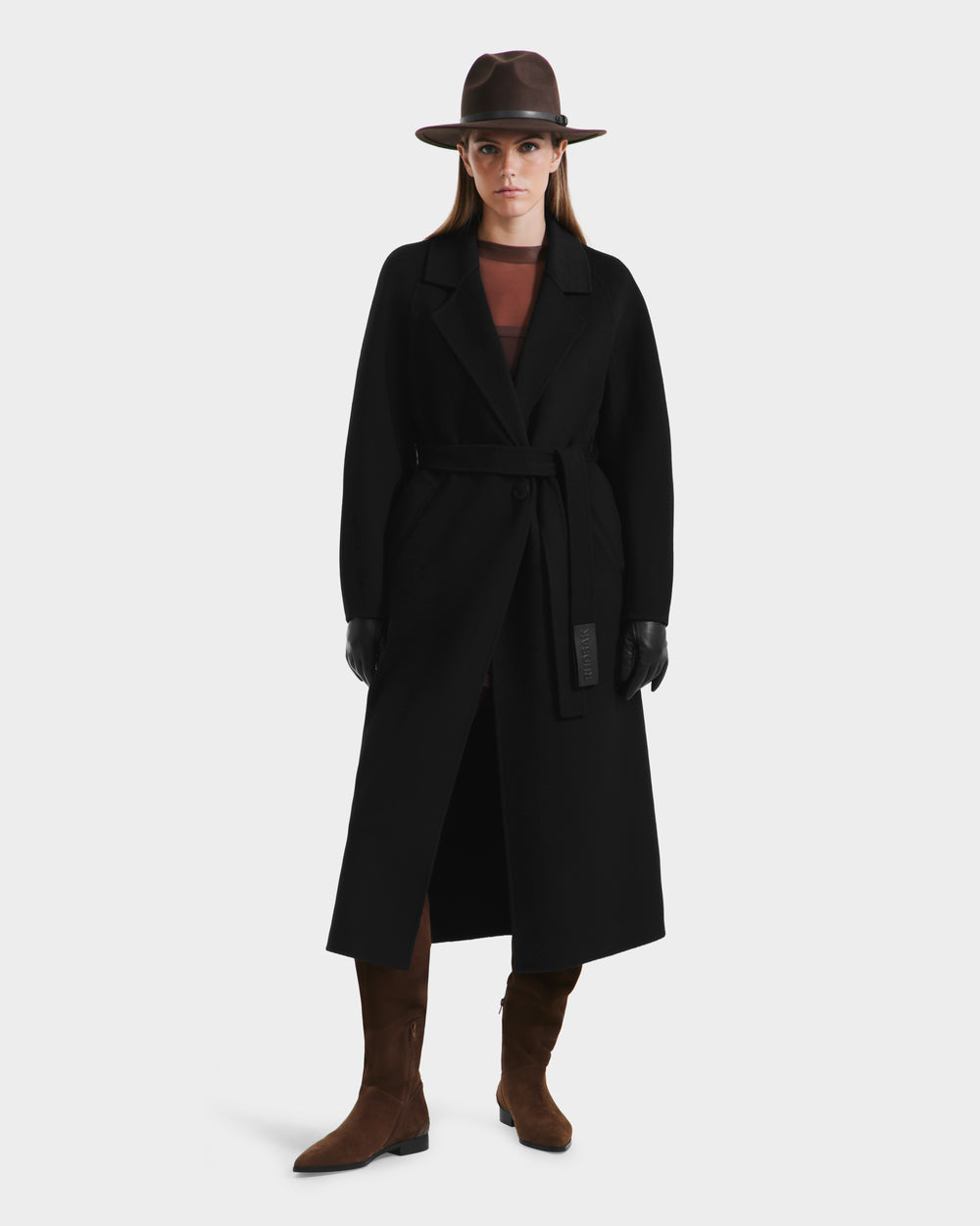 RUDSAK LILIA Women's Wool Silk Cashmere Wrap Coat - Luxe Warmth