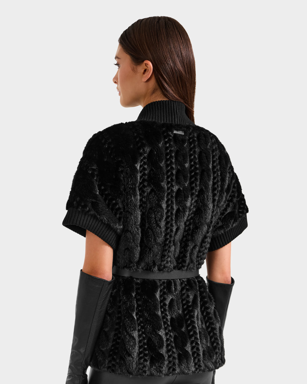 RUDSAK MENDOTA F Black Faux Fur Women's Wrap Top: Edgy & Cozy – Rudsak