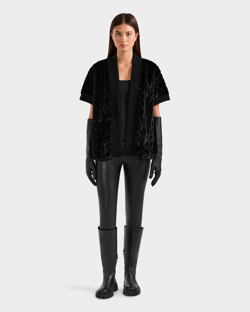 RUDSAK MENDOTA F Black Faux Fur Women's Wrap Top: Edgy & Cozy – Rudsak