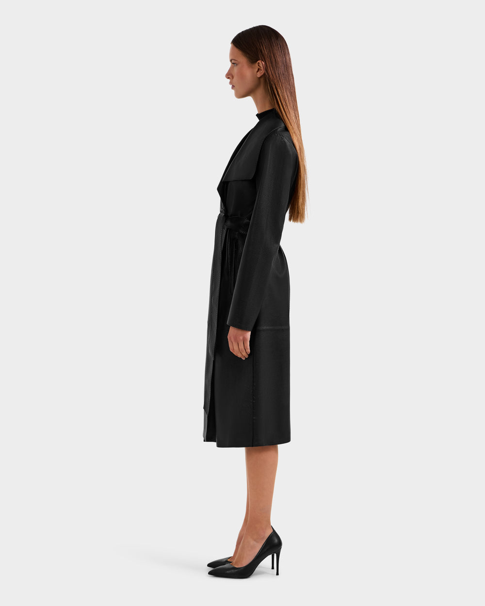 RUDSAK MURMU X Women's Leather Wrap Coat - Sophisticated