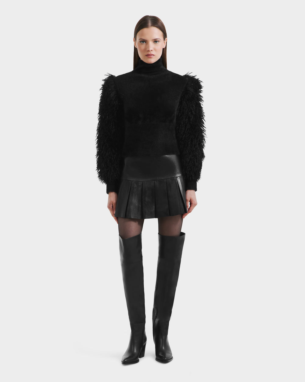 RUDSAK NOEL Women's Faux Fur Mock-Neck Sweater - Ultra-Soft & Cozy RUDSAK NOEL Women's Faux Fur Mock-Neck Sweater - Ultra-Soft & Cozy
