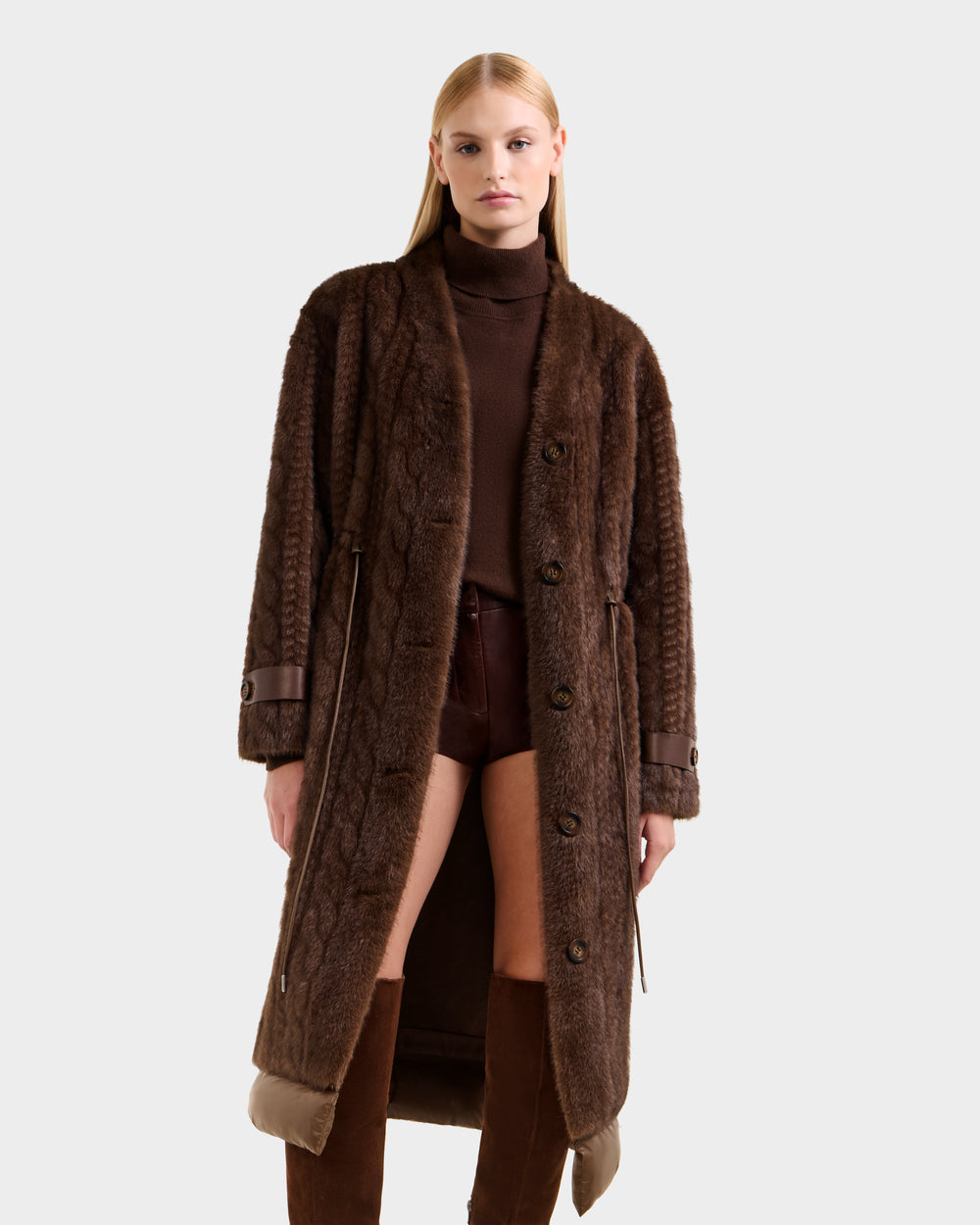RUDSAK ORIANA Women's Luxury Faux Fur Coat - Removable Hood – Rudsak