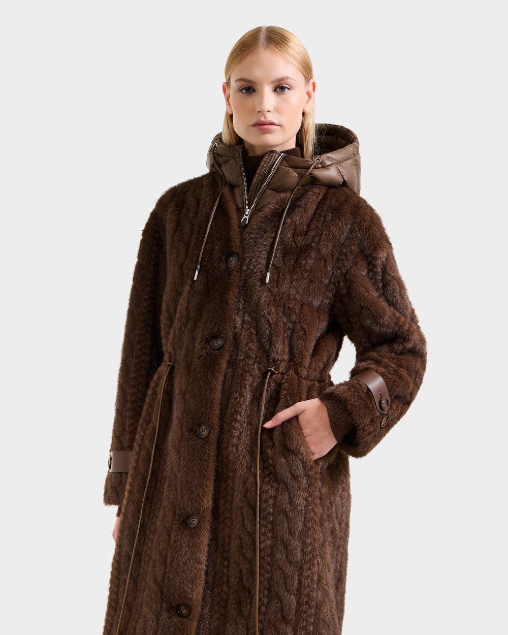 RUDSAK ORIANA Women's Luxury Faux Fur Coat - Removable Hood – Rudsak