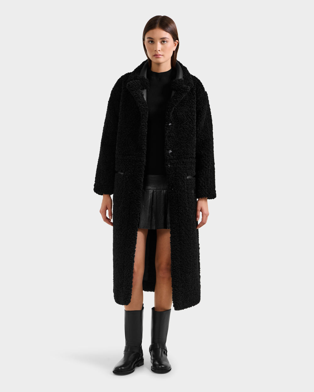 TODAYFUL【Border Knit Coat】 Buy Threadbare Brown Longline Borg Coat from Next Canada