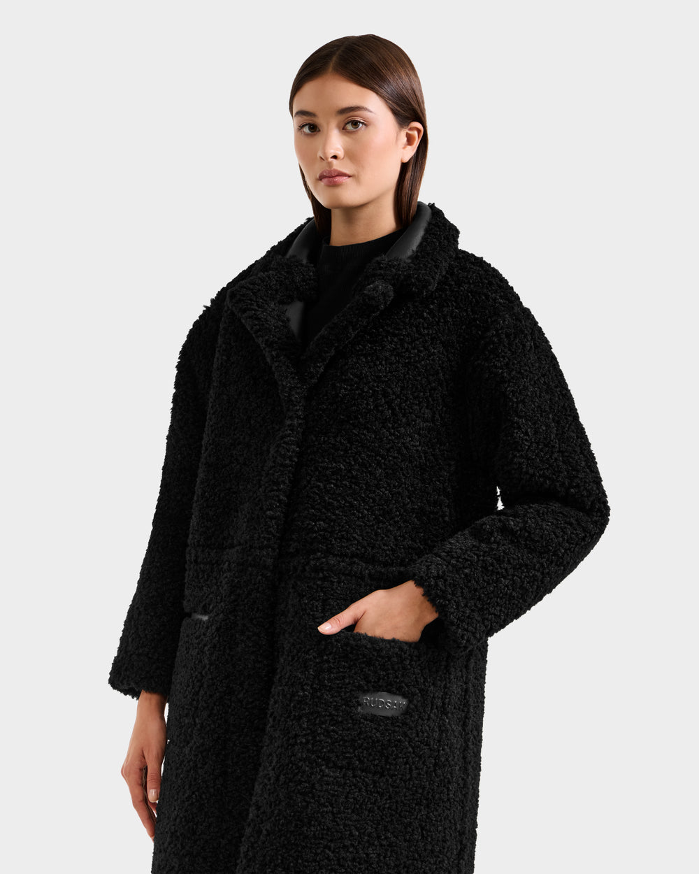 美品✩リバーシブル✩ファーコート✩柔らか✩ソフトヌートリア✩ブラック RUDSAK PALOMA Modular Reversible Faux Shearling Coat - Women's