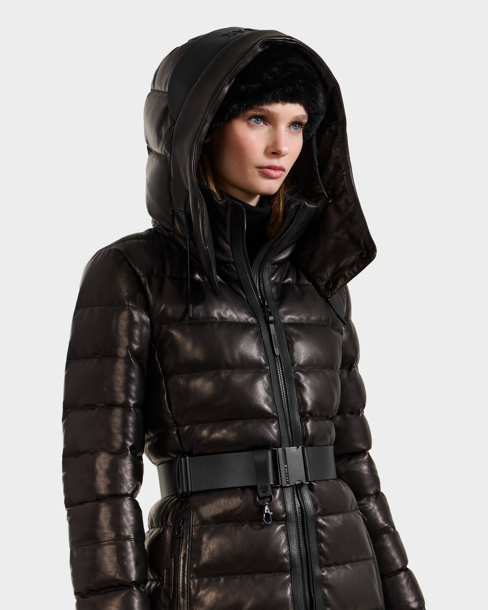 RUDSAK PELIN X Women's Mid-Length Leather Quilted Down Puffer – Rudsak