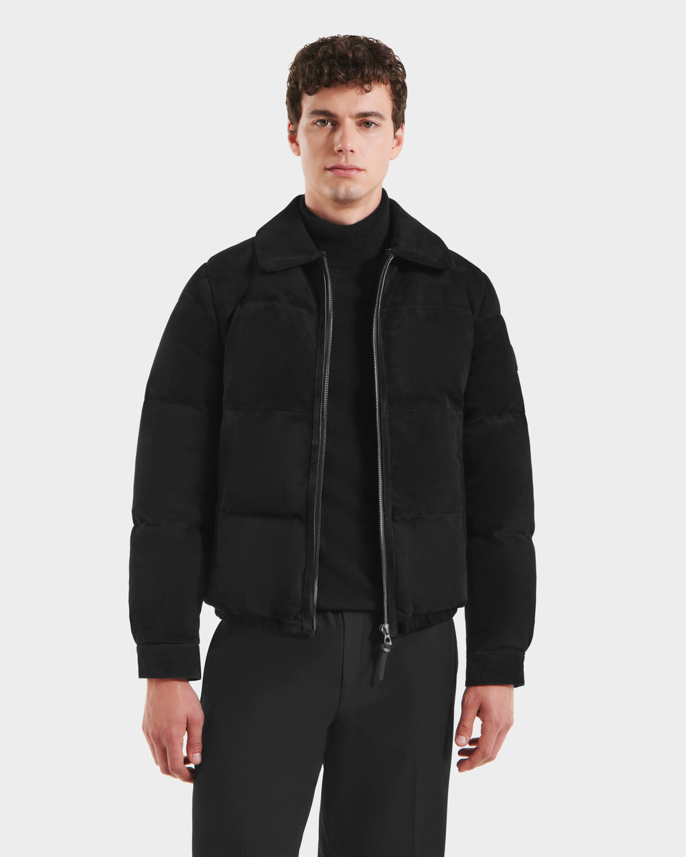 quilting liner real suède jacket/black Vintage Quilted Suede Racer Jacket | Wilsons Leather