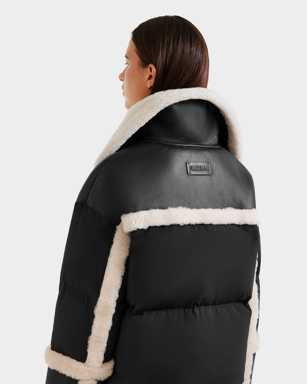RUDSAK SHIRLEY Black Shearling Down Jacket Modern Women's