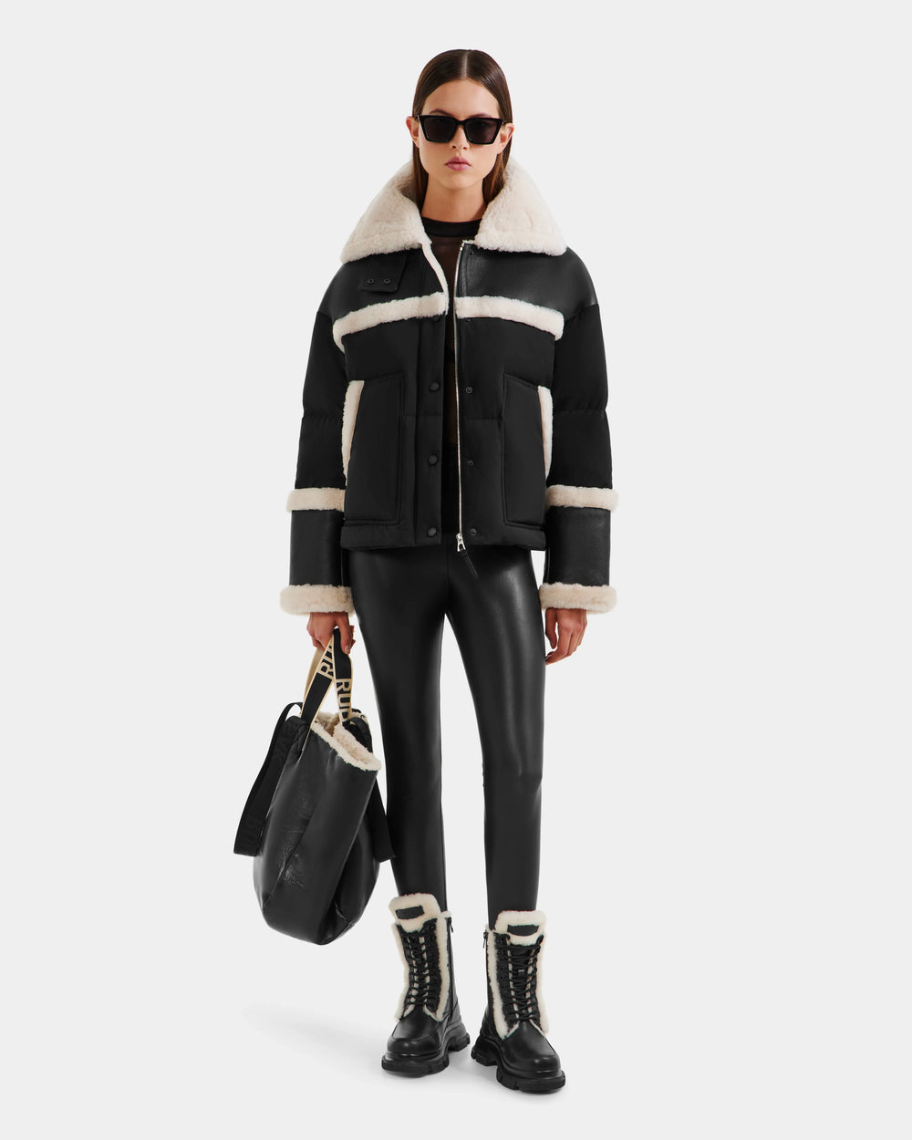RUDSAK SHIRLEY Black Shearling Down Jacket | Modern Women's