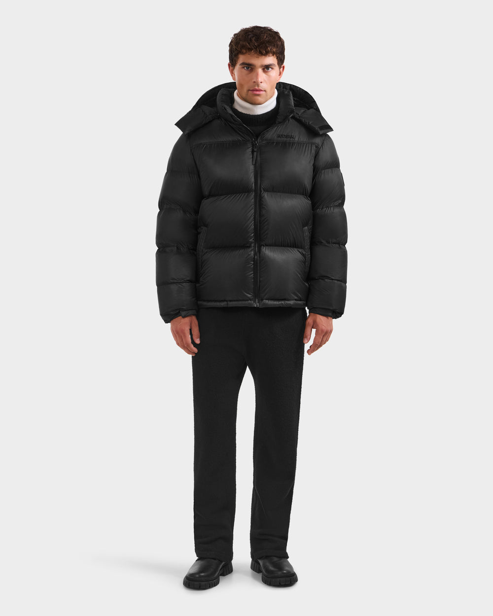 RUDSAK STEFANO Men's Quilted Down Puffer Jacket Black - Warm