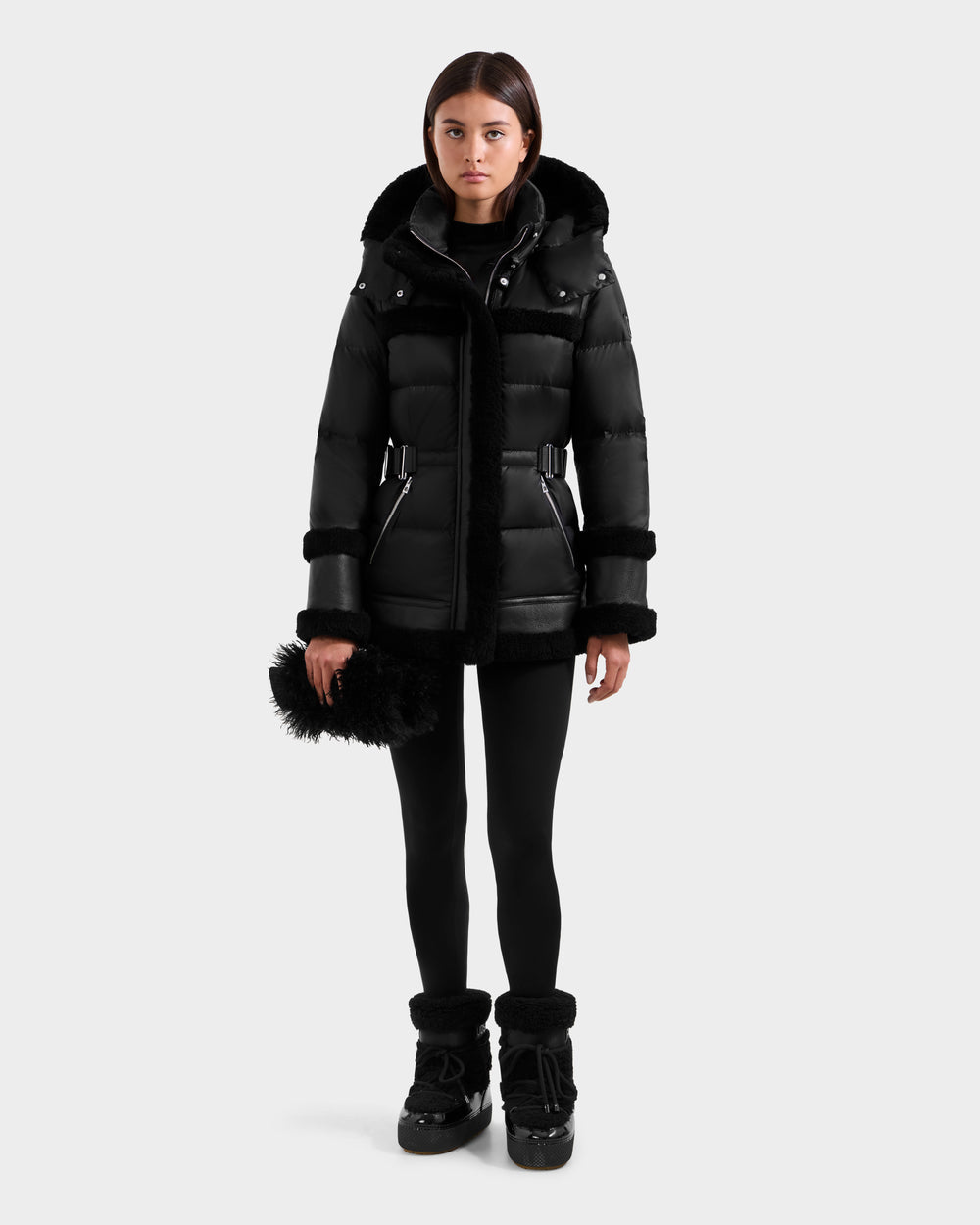 RUDSAK TESSA Women's Down Puffer Coat | Shearling Trim | Warmth