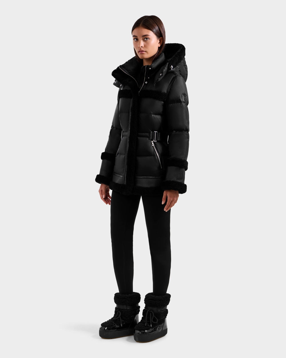 RUDSAK TESSA Women's Down Puffer Coat | Shearling Trim | Warmth