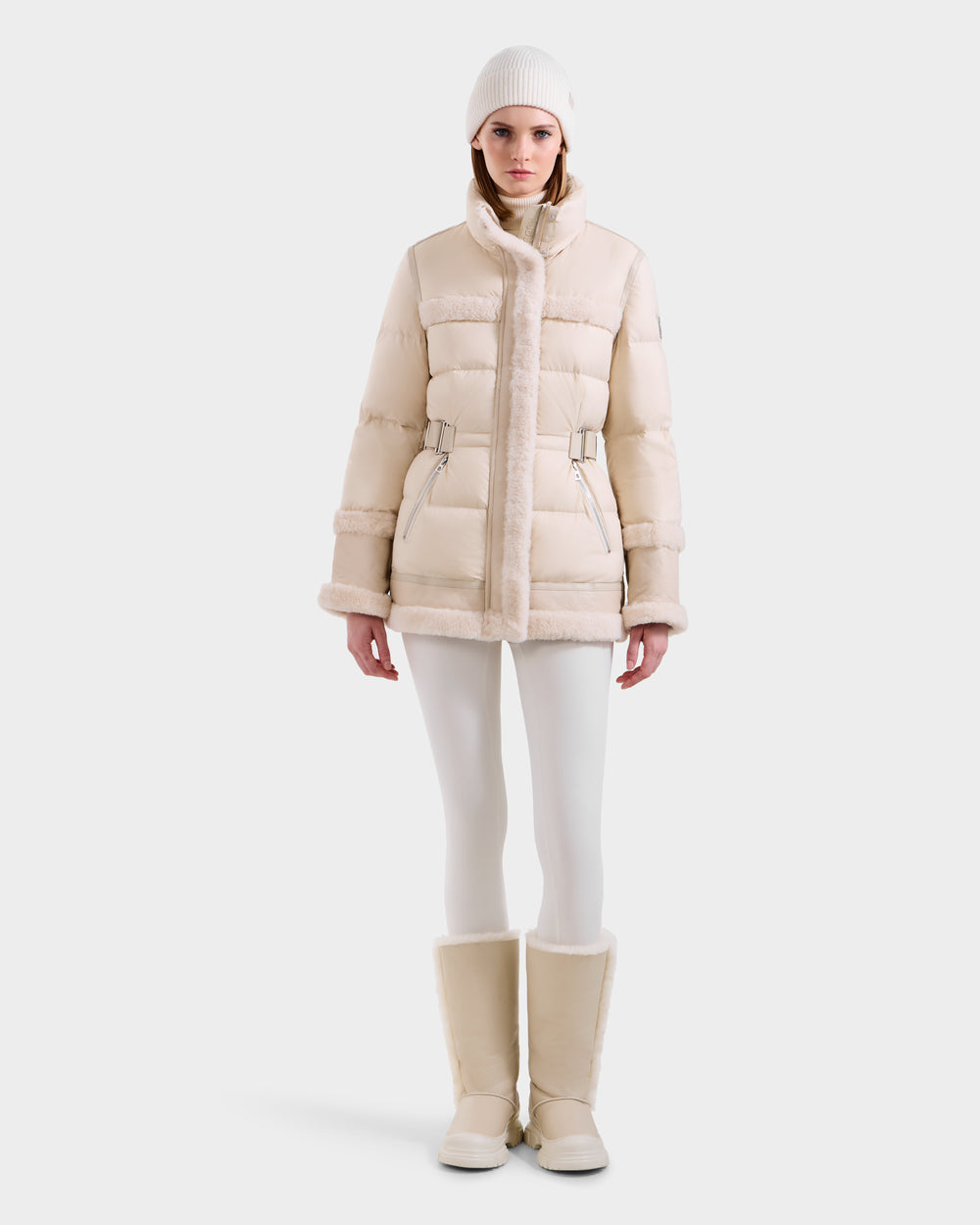 RUDSAK TESSA Women's Mid-Length Down Puffer | Luxury Shearling