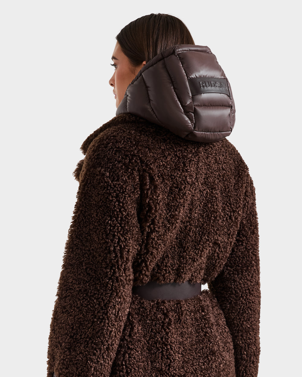 RUDSAK TINA Women's Faux Fur Teddy Trench Coat - Warm & Stylish
