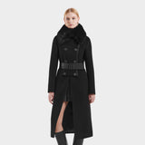 RUDSAK VIRGINIE Women's Long Wool Peacoat - Faux Fur Collar – Rudsak