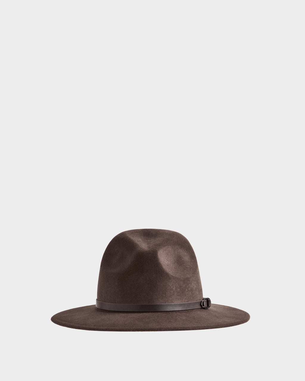 The ZELDA - 8425536 Espresso by Rudsak is a premium brown felted wool wide-brim hat with a black crown band, shown against a plain white background.