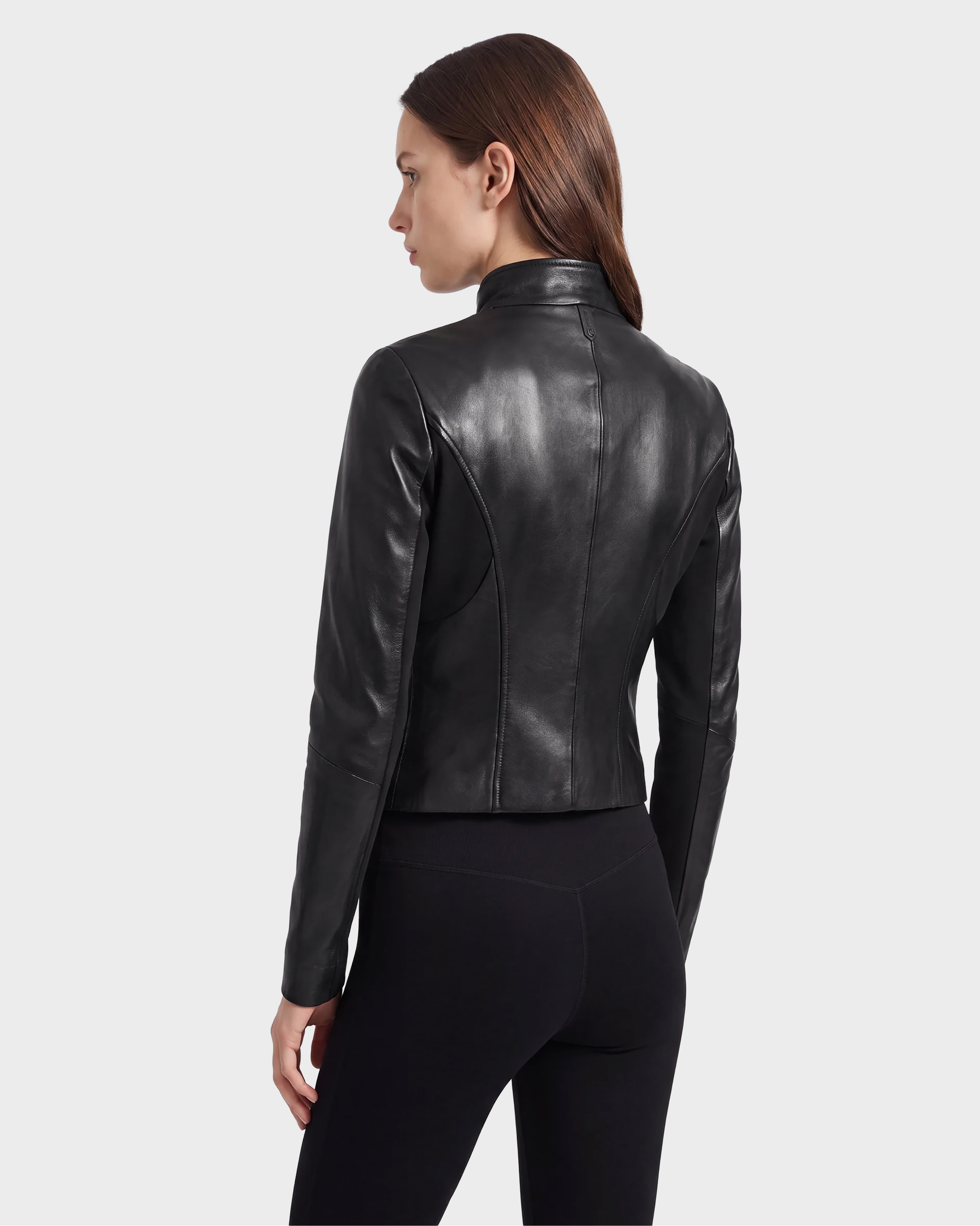 RUDSAK ABIGAIL Women's Black Leather Racer Jacket - Fitted