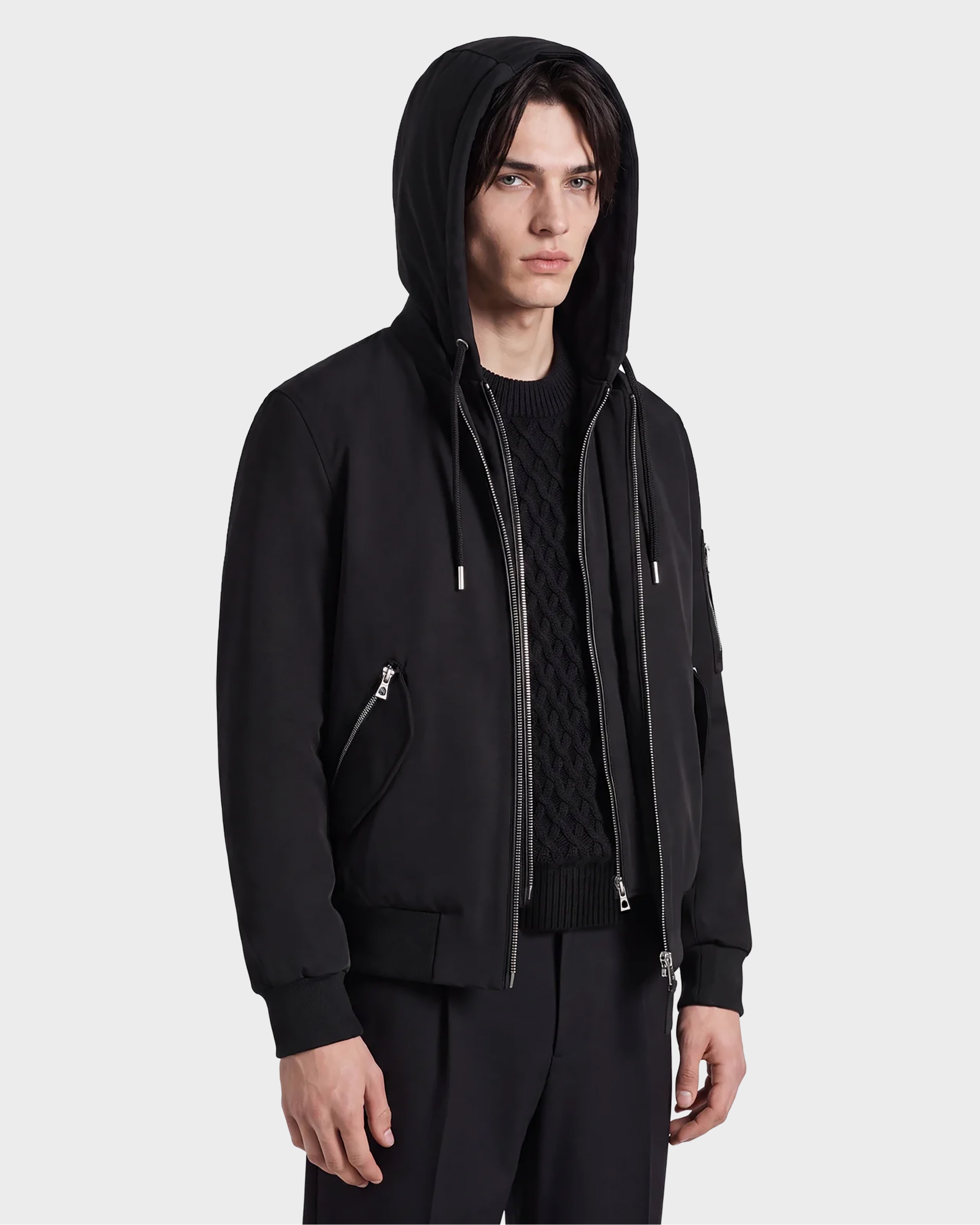 RUDSAK ANDRE Men's Black Lightweight Bomber Jacket | Versatile